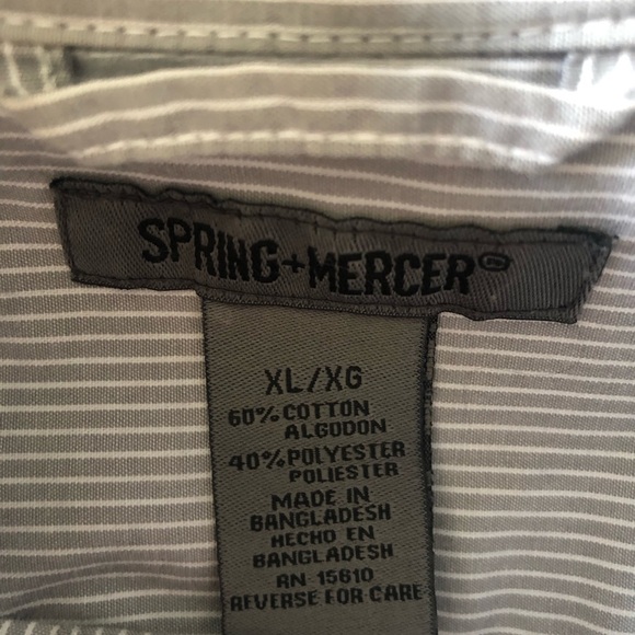 Spring and Mercer XL, gray and white men’s collared button down shirt - Picture 4 of 4